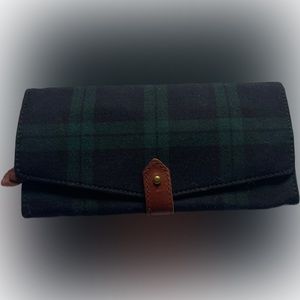 Madewell folding jewelry travel case organizer black watch plaid never used